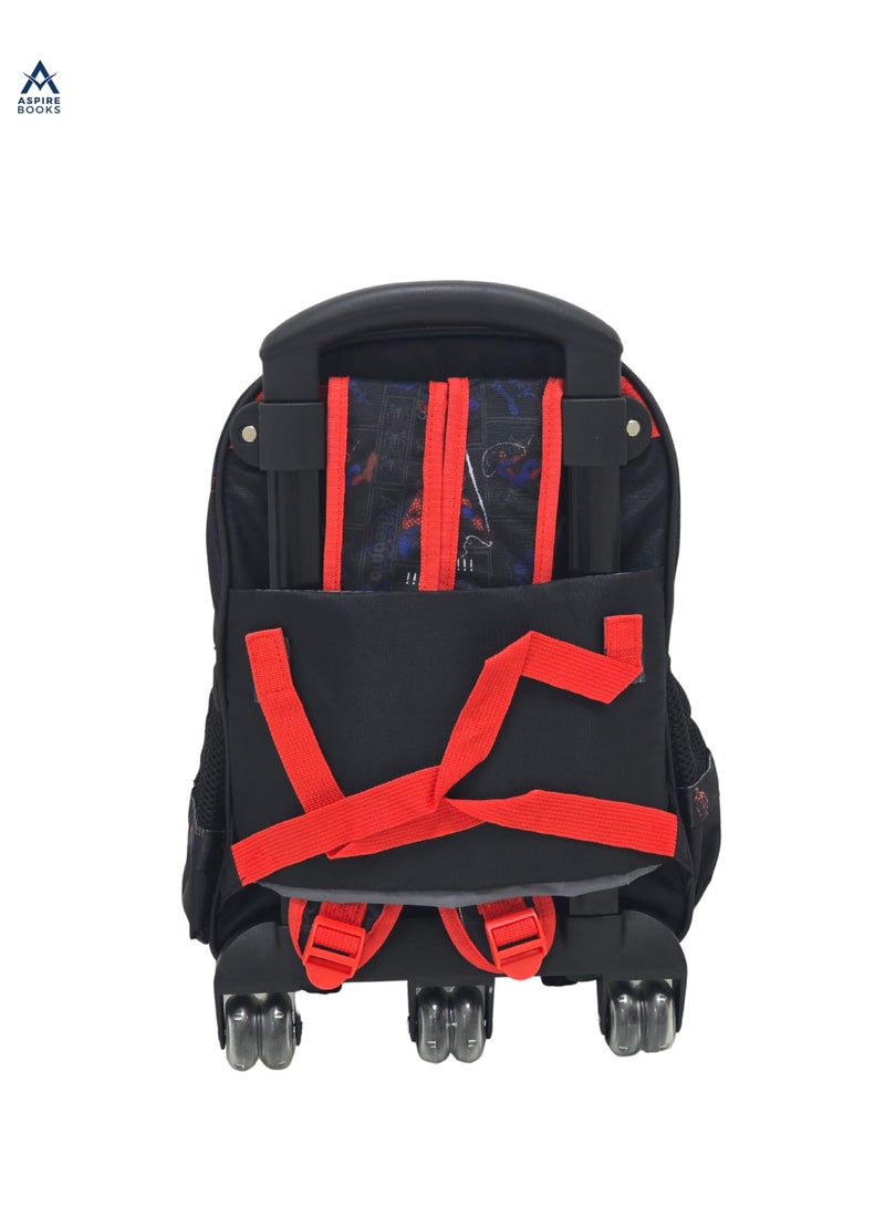 Aspire Books Exclusive Spider-Man 15-Inch Rolling Backpack for Kids – 3-Piece School Trolley Set includes Lunch Bag & Pencil Case, Limited Edition (Red/Blue/Black) - Image 4